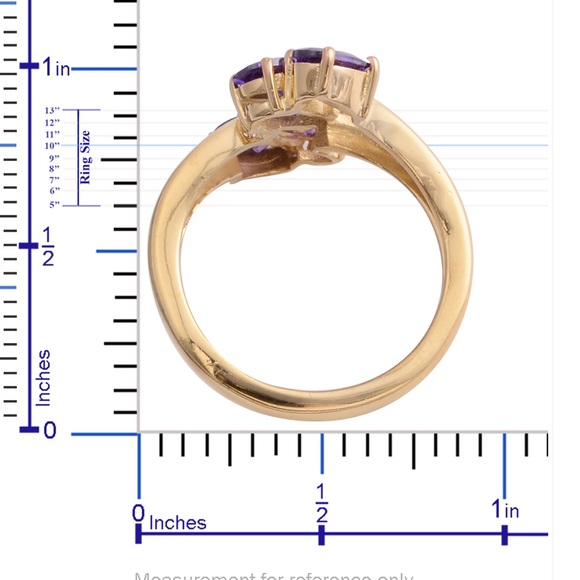 Simulated Purple Diamond Goldtone Ring - Picture 3 of 3